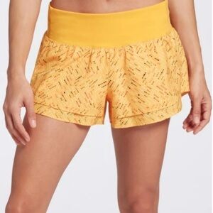 FINAL PRICE CALIA Yellow Orange Printed Kick It Up Shorts Activewear Shorts